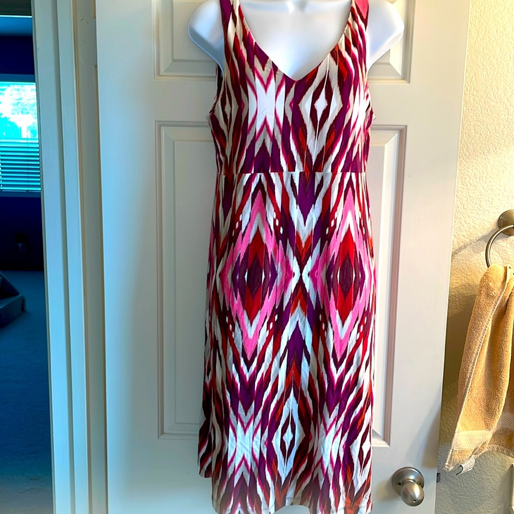 Athleta M pink red purple tank dress